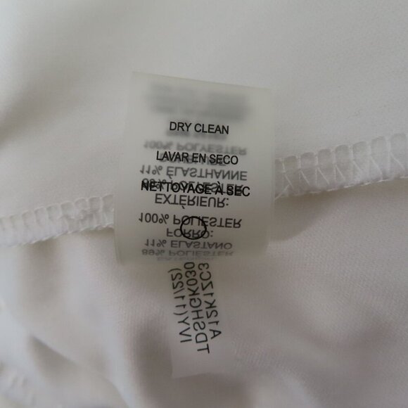 Tommy Hilfiger Women 14 White Houndstooth Sleeveless Sheath Dress Pockets Silver - Picture 11 of 13